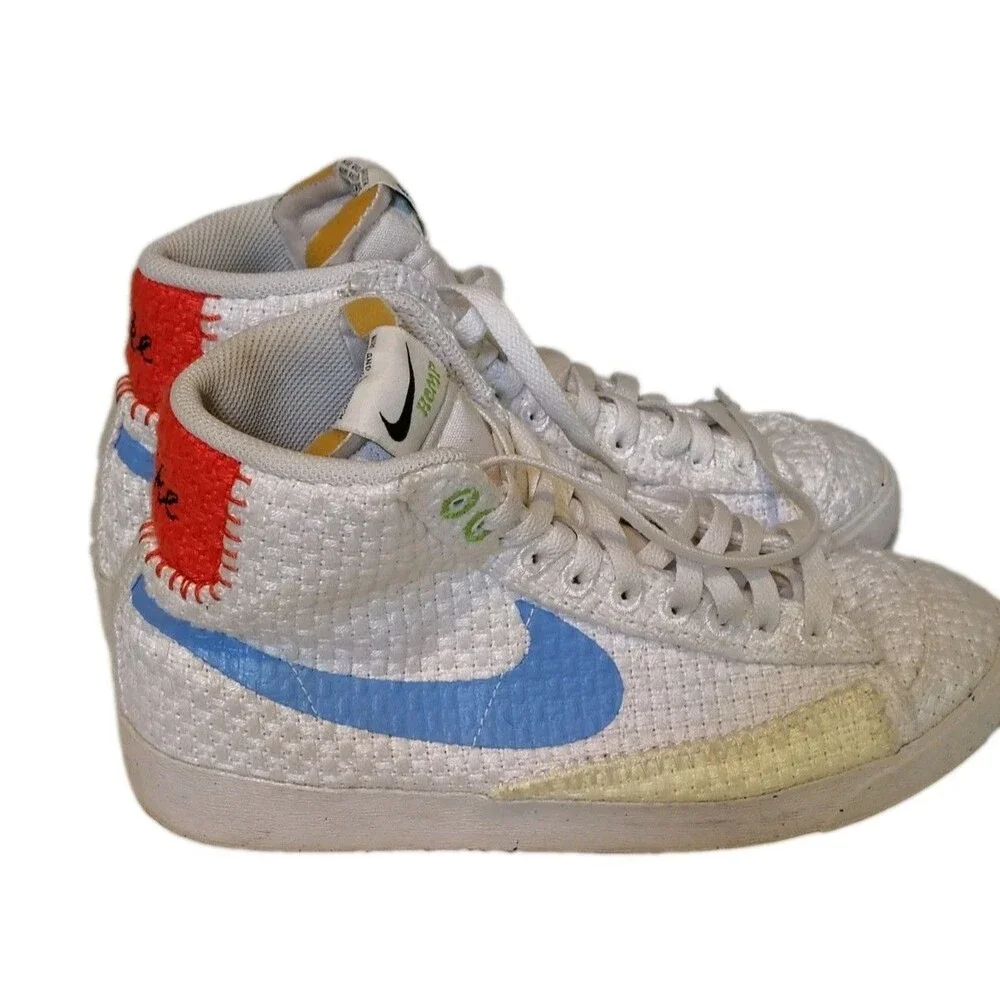 Nike Blazer Mid 77 Premium Hemp Woven Fabric High Top Sneakers Women Size 9